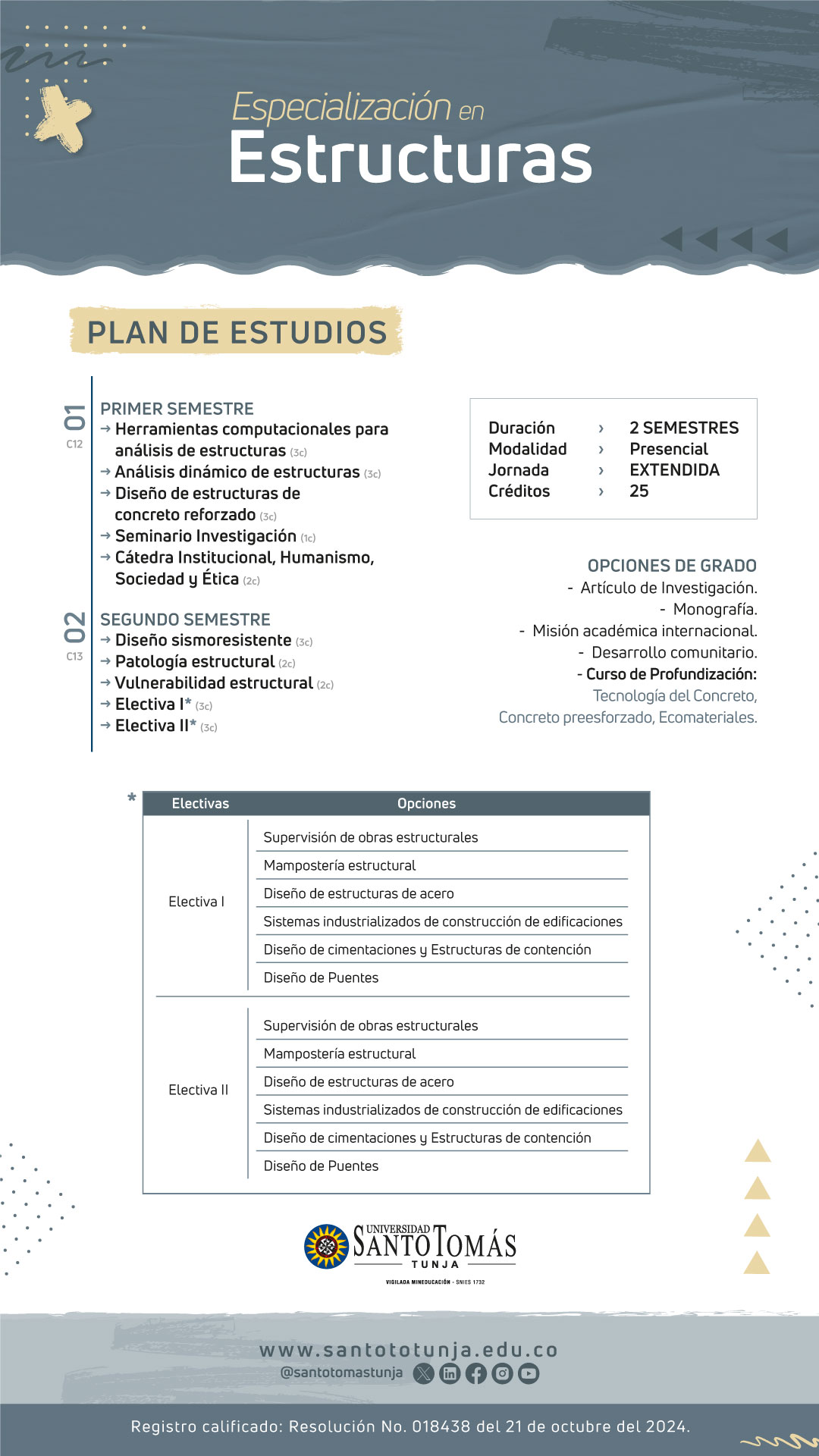 Especializacion en estructuras plan de estudios 2025