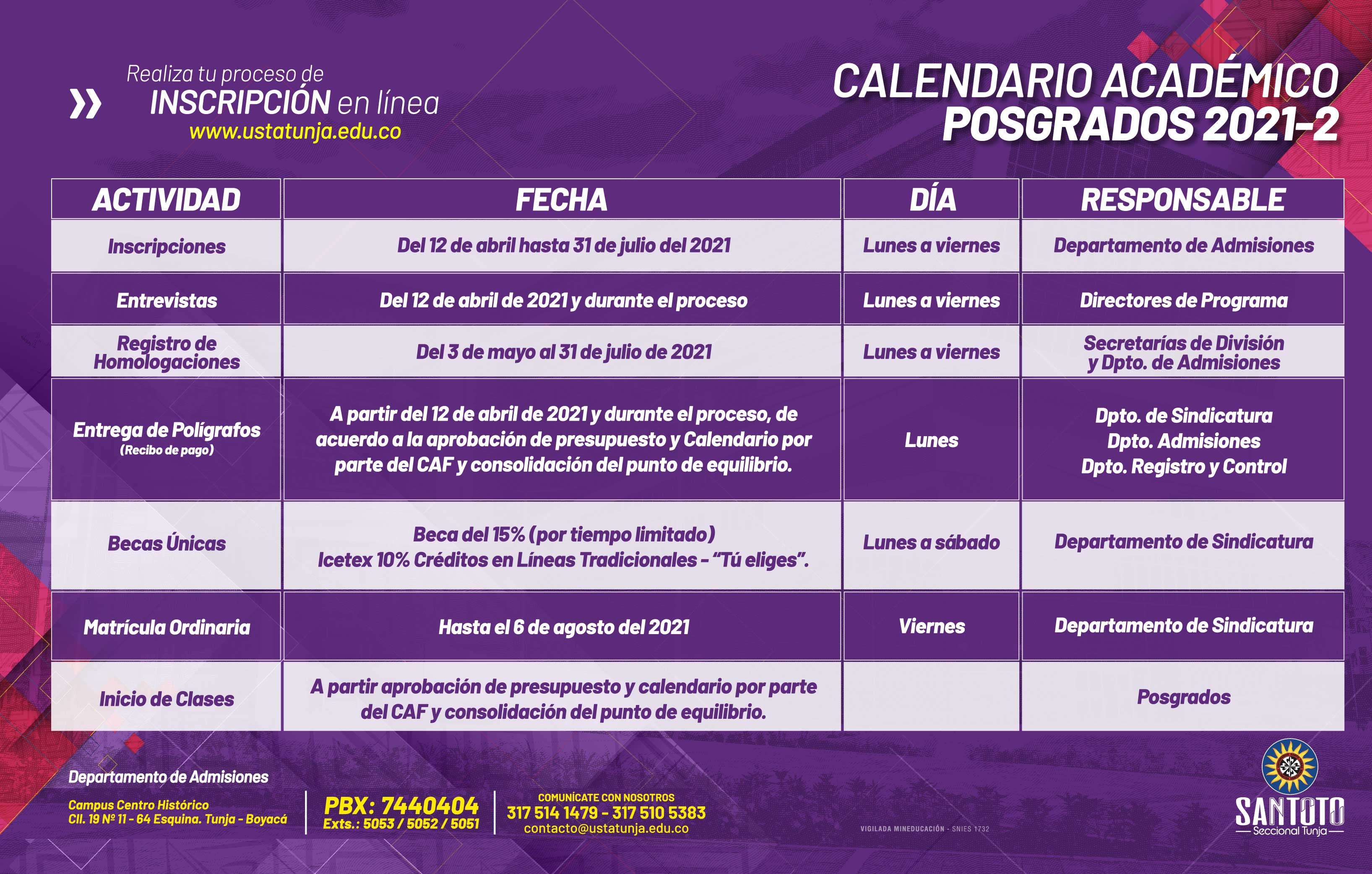 Calendario 2021 2 POSGRADOS