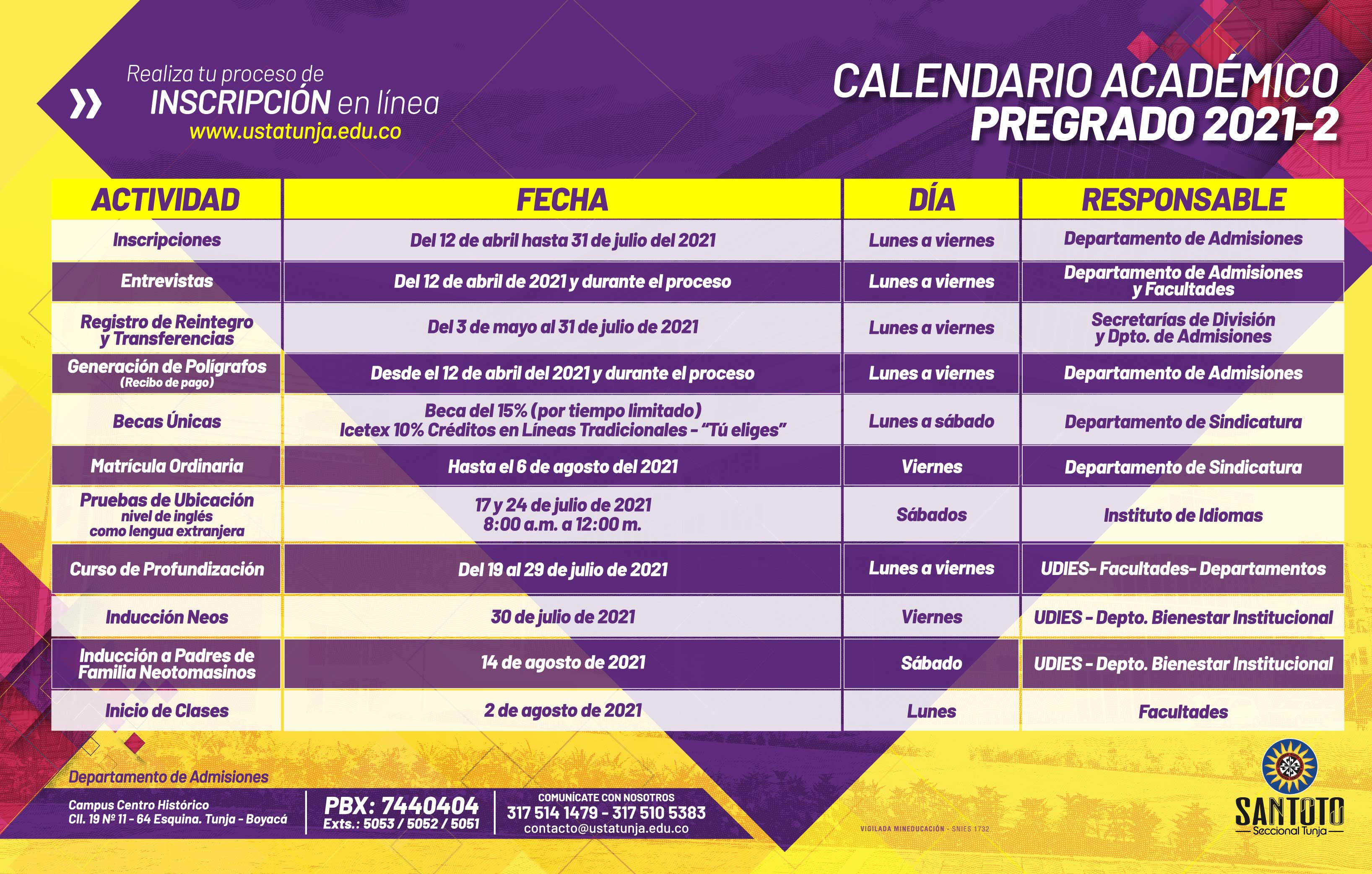 Calendario 2021 2 PREGRADO