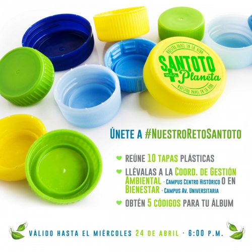 Recolección de tapas plásticas- Nuevo reto “Santoto+Planeta”