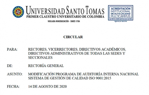 Modificación al Programa de Auditoría Interna Nacional