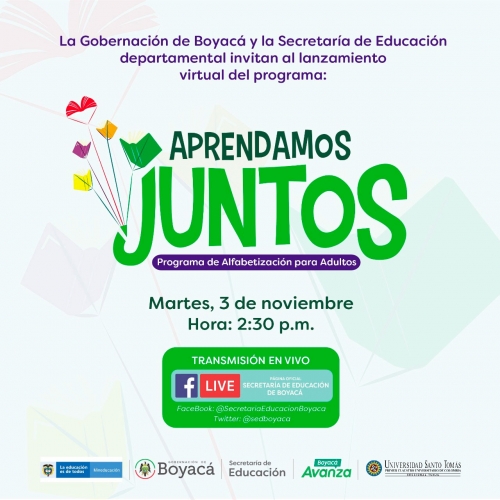Gobernación de Boyacá y Santoto Tunja inician estrategia de alfabetización en Boyacá