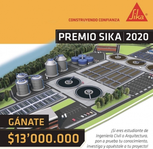 Invitación para estudiantes de Arquitectura e Ingeniería Civil, Premios Sika 2020.