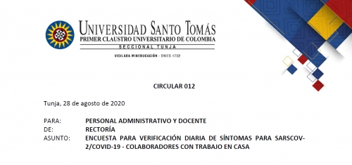 Circular 012 de la Rectoría Seccional
