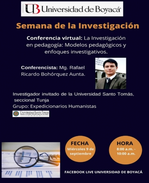 Docente Rafael Ricardo Bohórquez Aunta participó como conferencista en la Semana de Investigación de la Universidad de Boyacá
