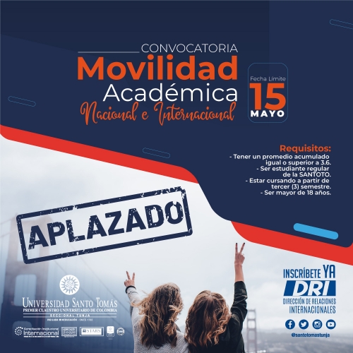 Aplazada convocatoria de movilidad estudiantil 2020-2