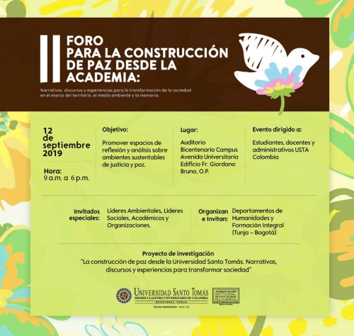 Segundo foro para la construcción de la paz desde la academia