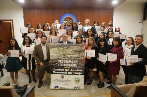 Graduados en Fomento de la Cultura del Emprendimiento y desarrollo de competencias empresariales, líderes de las Juntas de Acción Comunal de Tunja.