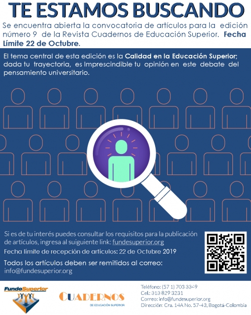 Tomasino, participe con su artículo en la revista Cuadernos de Educación Superior