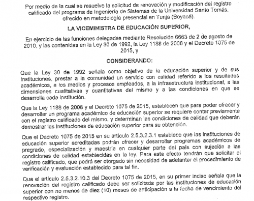 La Facultad De Ingeniería De Sistemas Recibe Renovación De Registro Calificado