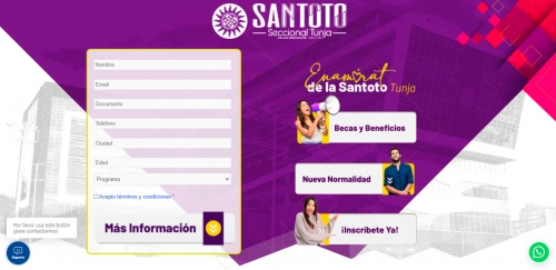 Te invitamos a conocer las Landing Page de la Santoto Tunja