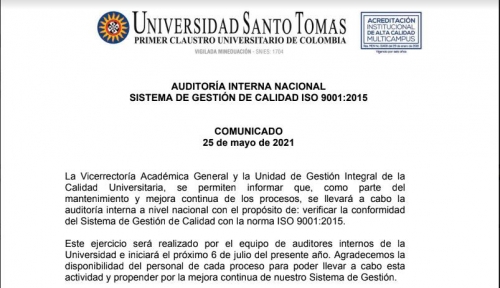 Programación VAG - Auditoría Interna Nacional 2021