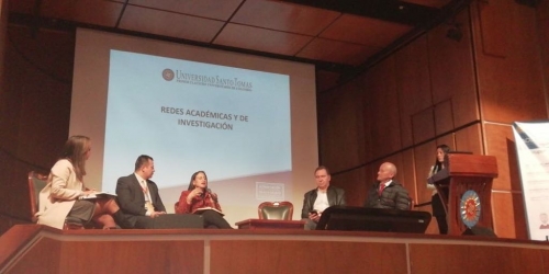 Rector de la Seccional Tunja y Directora de Investigación presentes en el Coloquio Internacional de Docentes y Estudiantes de Educación